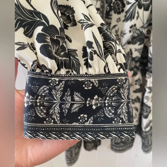 Alex Marie Women’s Black And White Floral Belted Dress Size 10 - Picture 8 of 8